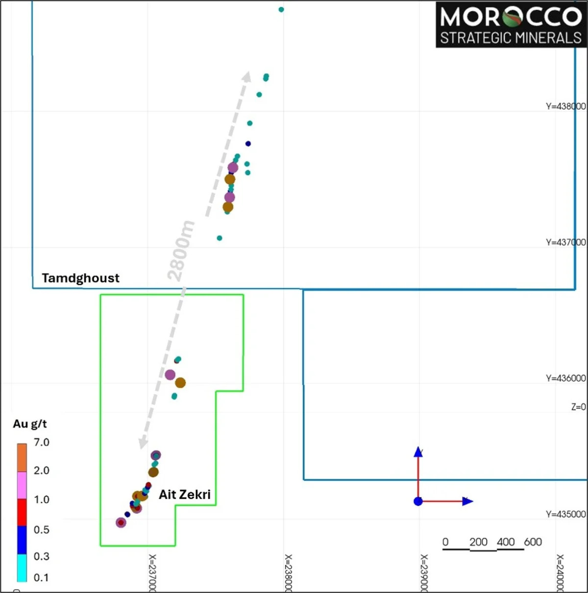 Morocco Strategic Minerals Reports New Gold Mineralization North of A&iuml;t Zekri and Announces Stock Option Grants